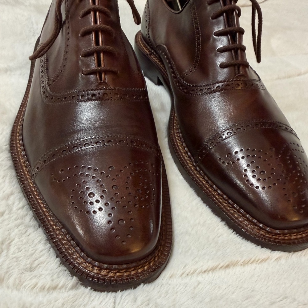 RARE Mezlan Norvegese Norwegian Double Welted Oxford Wingtips Dress Shoes 11.5